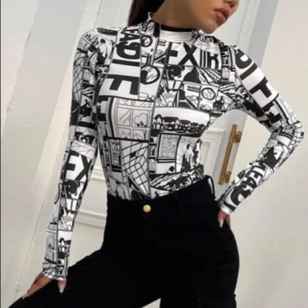 Luxury Pop Art Printed Blouse. - Picture 9 of 16